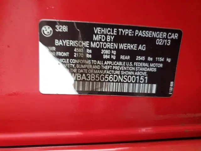 2013 BMW 328 XI SULEV