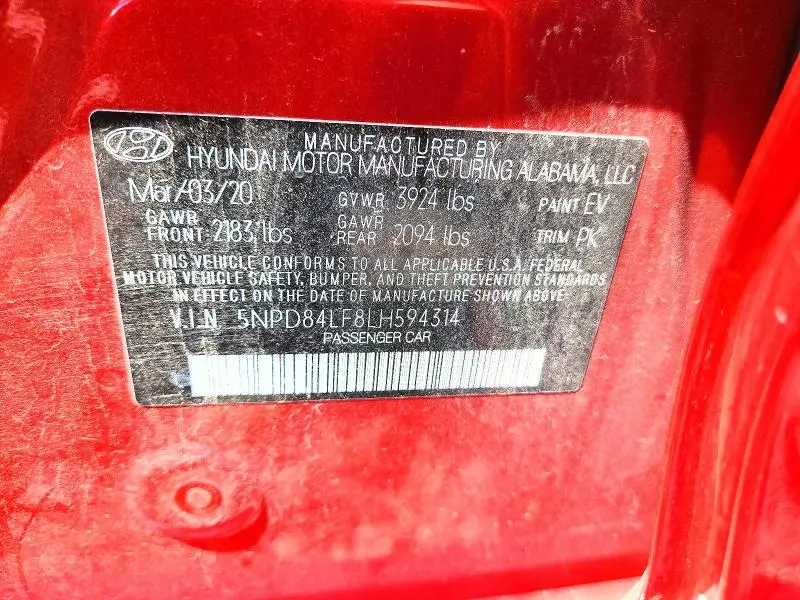 2020 HYUNDAI ELANTRA VALUE EDITION  