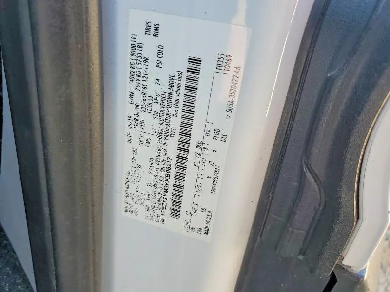 2019 FORD TRANSIT T-350  