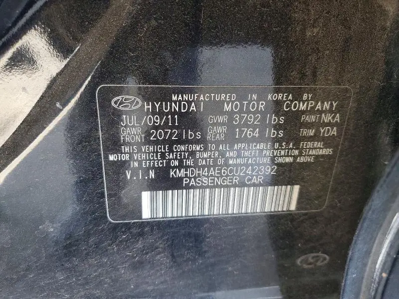 2012 HYUNDAI ELANTRA LIMITED  