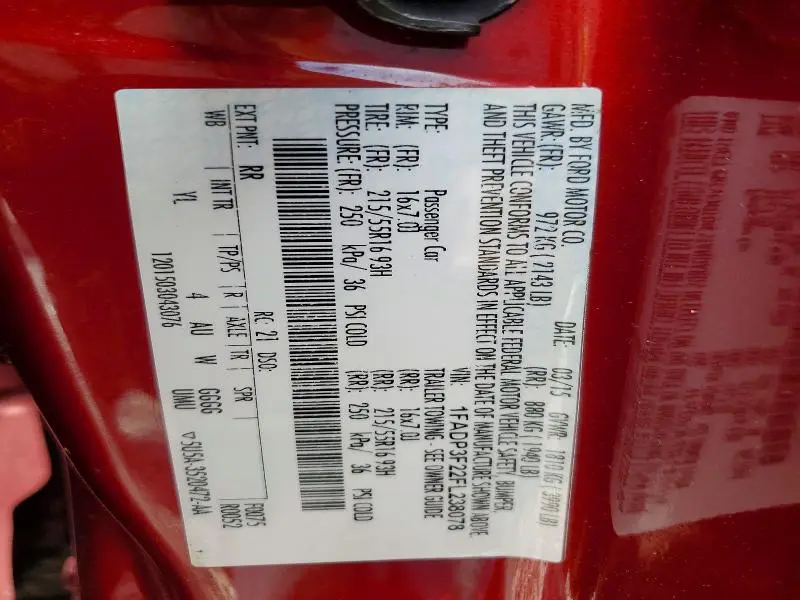 2015 FORD FOCUS SE  