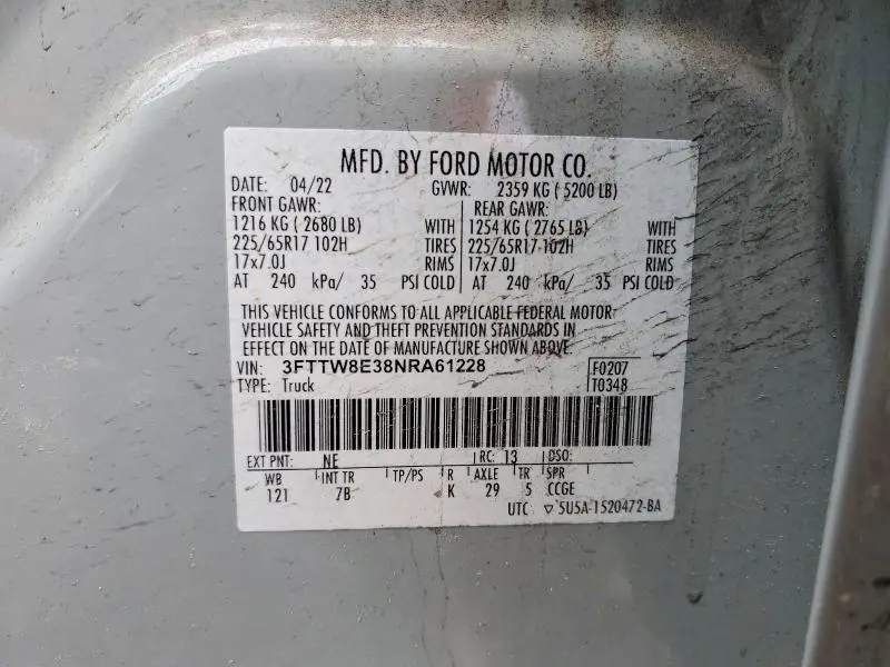 2022 FORD MAVERICK XL  