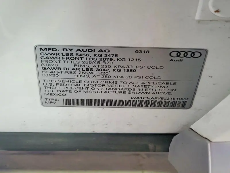 2018 AUDI Q5 PRESTIGE  