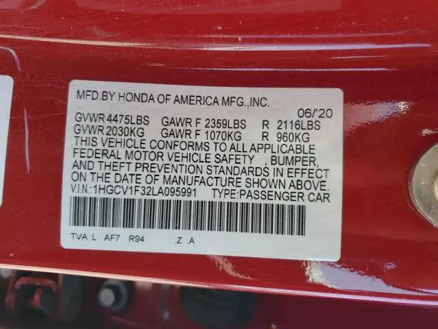 2020 HONDA ACCORD SPORT