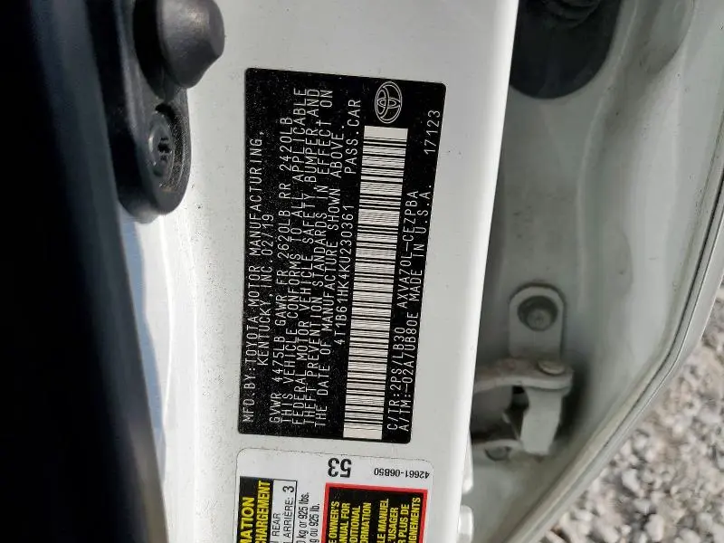 2019 TOYOTA CAMRY XSE  