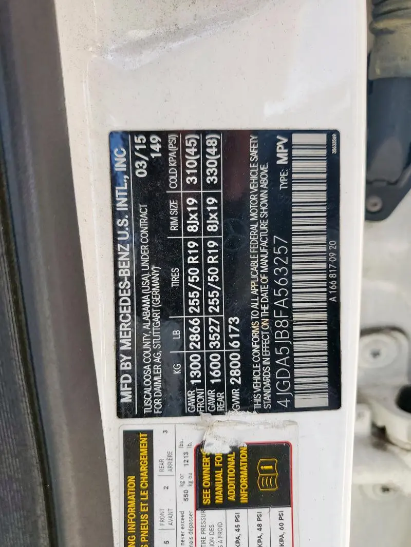 2015 MERCEDES-BENZ ML 350  