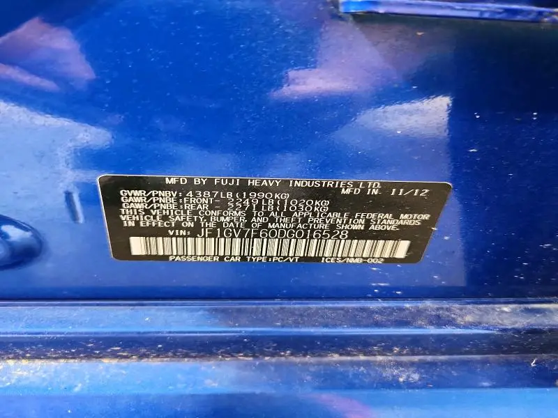 2013 SUBARU IMPREZA   
