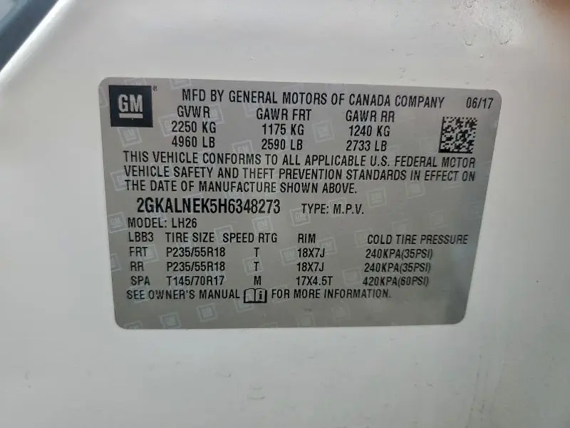 2017 GMC TERRAIN SLE  