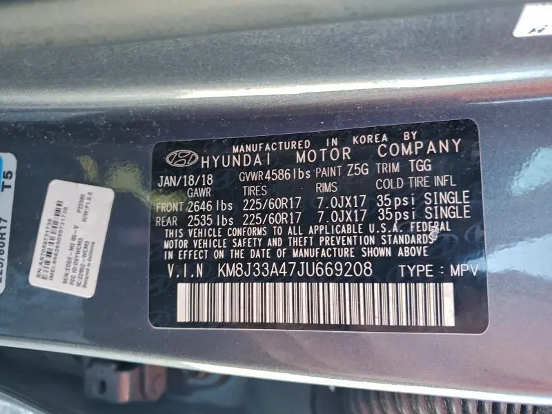 2018 HYUNDAI TUCSON SEL  