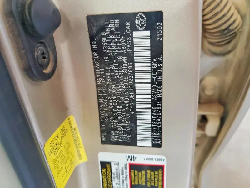 2011 TOYOTA CAMRY XLE  