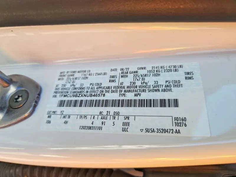 2022 FORD ESCAPE SE  