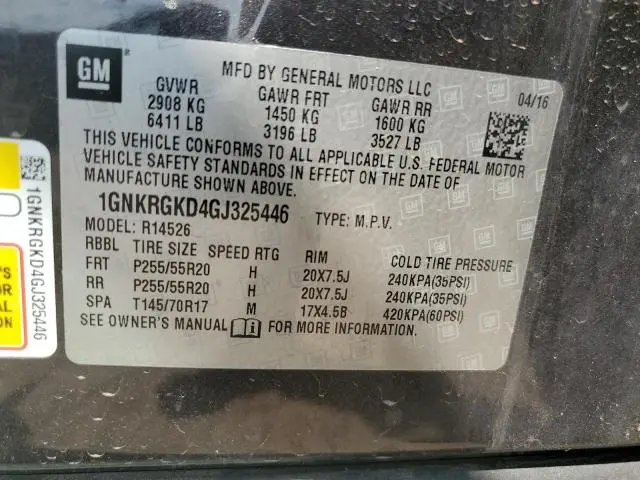 2016 CHEVROLET TRAVERSE LT  