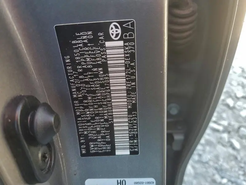 2017 TOYOTA COROLLA L  