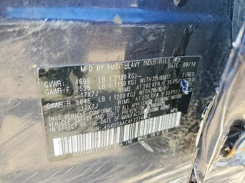 2015 SUBARU OUTBACK 2.5I  