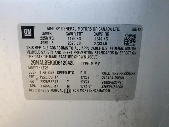 2013 CHEVROLET EQUINOX LS  