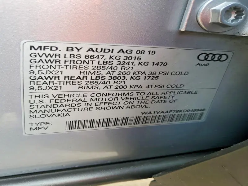 2019 AUDI Q7 PRESTIGE  
