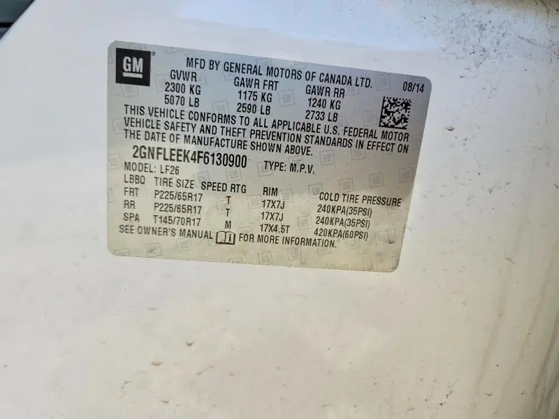 2015 CHEVROLET EQUINOX LS  