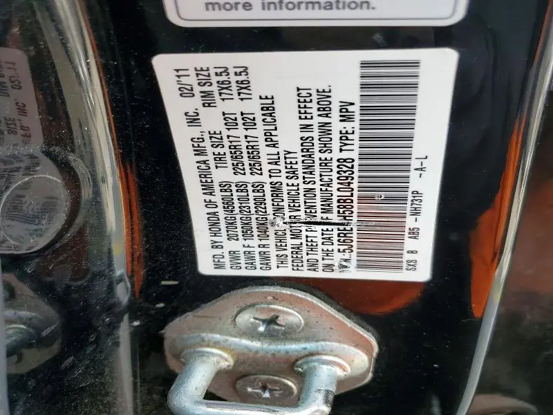 2011 HONDA CR-V EX  
