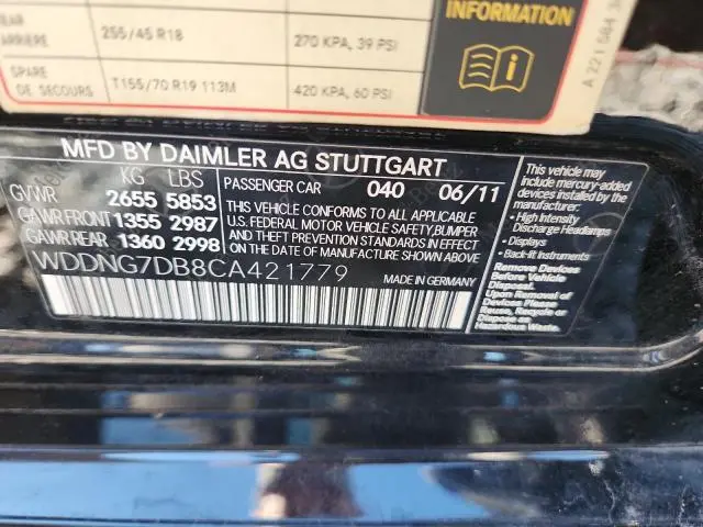 2012 MERCEDES-BENZ S 550  