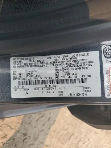 2018 FORD FIESTA SE  