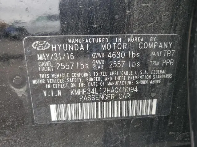 2017 HYUNDAI SONATA HYBRID