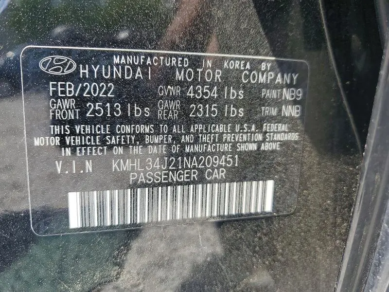 2022 HYUNDAI SONATA LIMITED  
