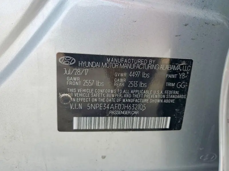2018 HYUNDAI SONATA SEL  