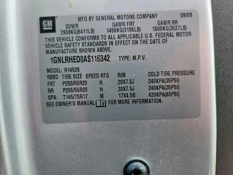2010 CHEVROLET TRAVERSE LTZ  