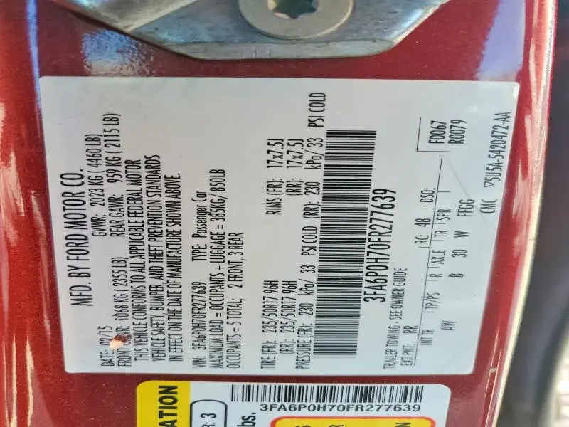 2015 FORD FUSION SE  