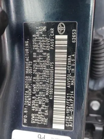 2013 TOYOTA CAMRY HYBRID  