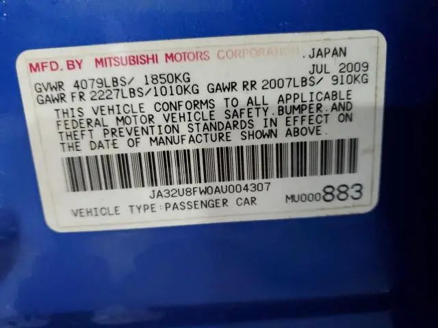 2010 MITSUBISHI LANCER GTS  