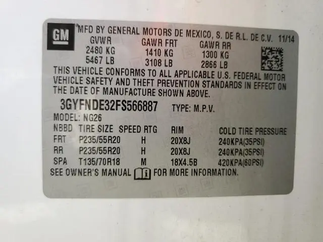 2015 CADILLAC SRX PREMIUM COLLECTION  