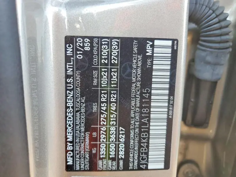 2020 MERCEDES-BENZ GLE 350 4MATIC  