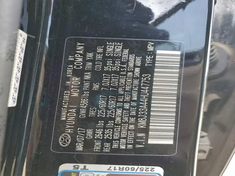 2017 HYUNDAI TUCSON LIMITED  