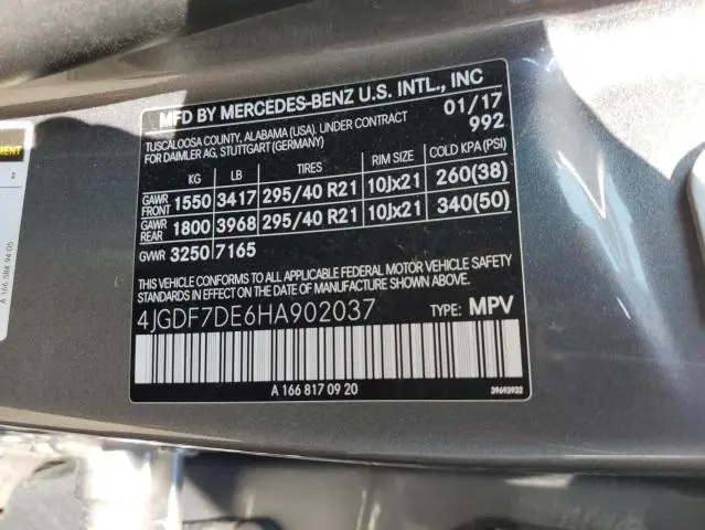 2017 MERCEDES-BENZ GLS 550 4MATIC  