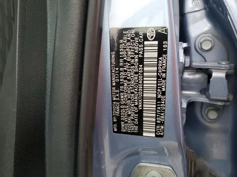2014 TOYOTA YARIS 5-DOOR L FLEET  