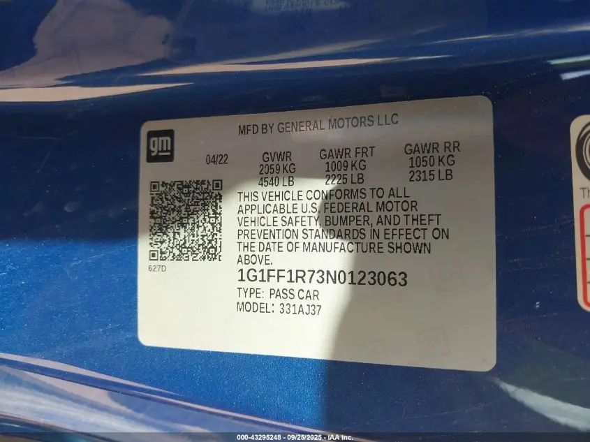 2022 CHEVROLET CAMARO RWD  1SS