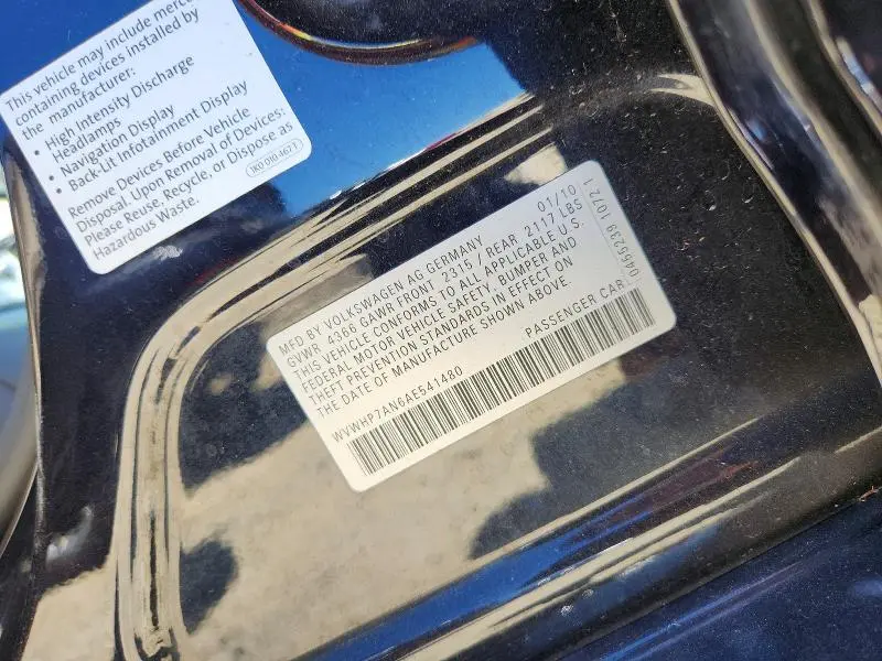 2010 VOLKSWAGEN CC LUXURY  