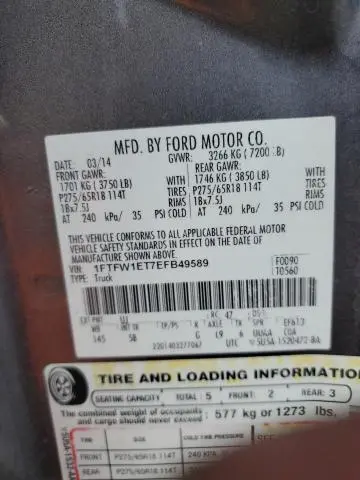 2014 FORD F150 SUPERCREW  