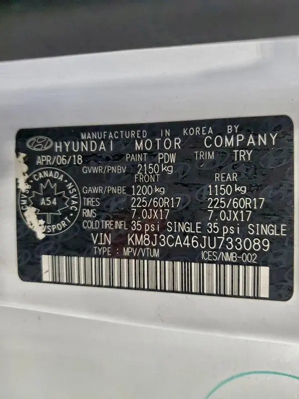 2018 HYUNDAI TUCSON SE  