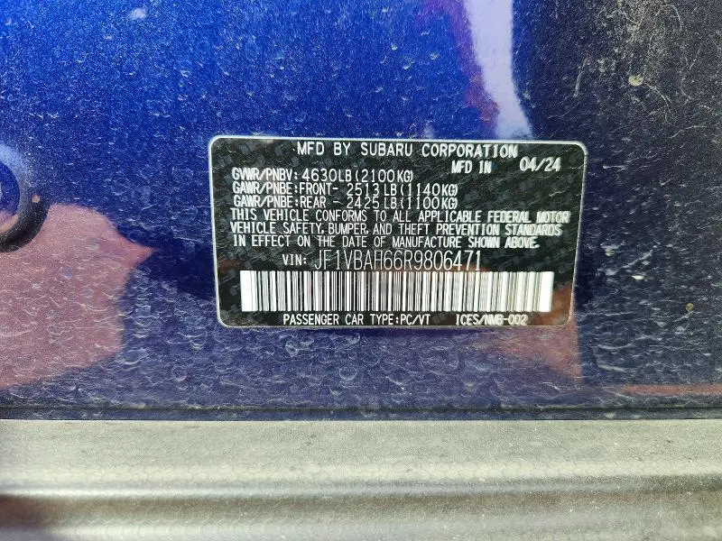 2024 SUBARU WRX PREMIUM  
