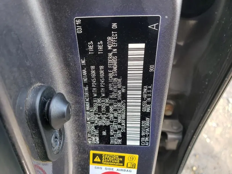 2016 TOYOTA HIGHLANDER XLE  