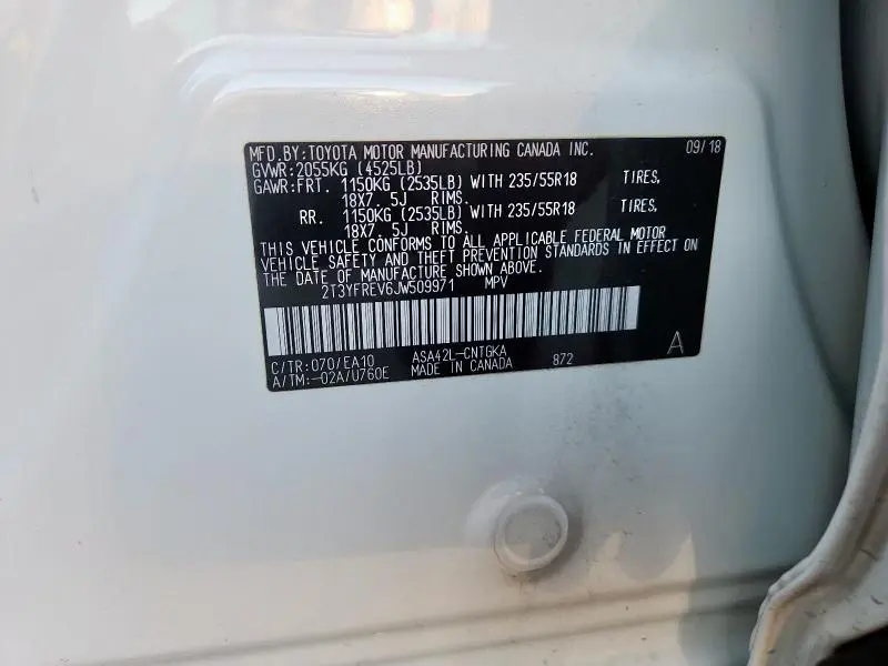 2018 TOYOTA RAV4 LIMITED  