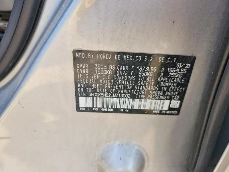 2020 HONDA FIT EX  