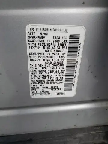 2010 NISSAN MURANO S  