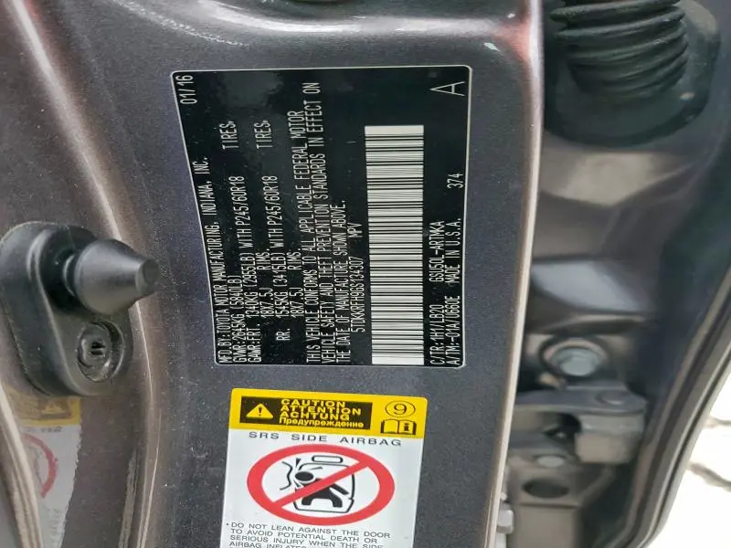 2016 TOYOTA HIGHLANDER XLE  