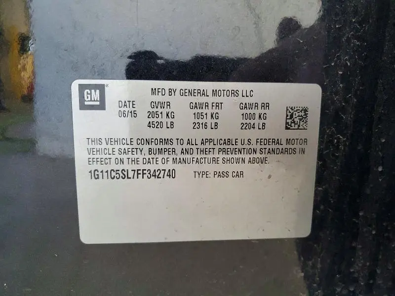 2015 CHEVROLET MALIBU 1LT  