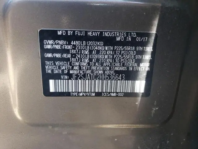 2017 SUBARU FORESTER 2.5I TOURING  
