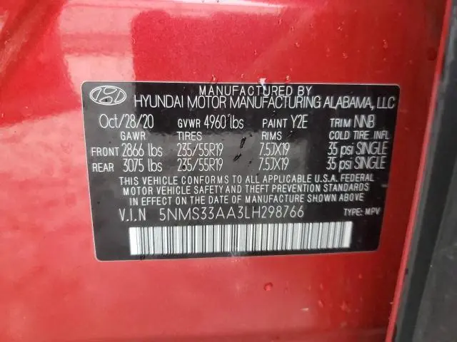 2020 HYUNDAI SANTA FE SEL  