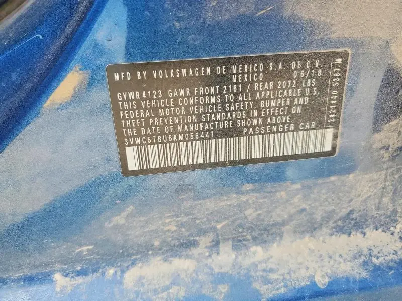 2019 VOLKSWAGEN JETTA S  